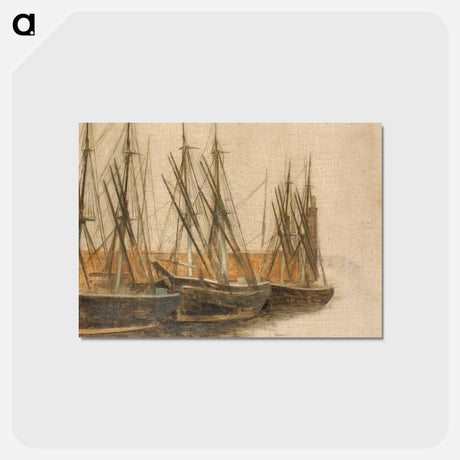 アートポストカード-From Christianshavns Canal, Copenhagen - ヴィルヘルム ハンマースホイ Postcard.