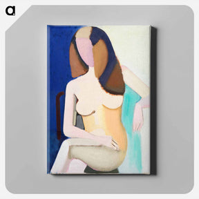 アートパネル-Seated female model - ヴィルヘルム ルンドストローム Canvas.