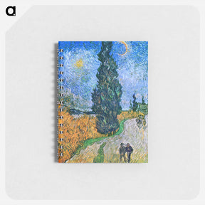 アートメモ帳-Road with Cypress and Star - フィンセント ファン ゴッホ Memo.