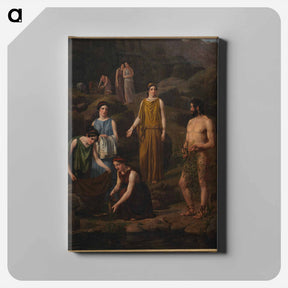 アートパネル-Nausicaa brings the shipwrecked Odysseus' clothes - ヴィルヘルム マーストランド Canvas.