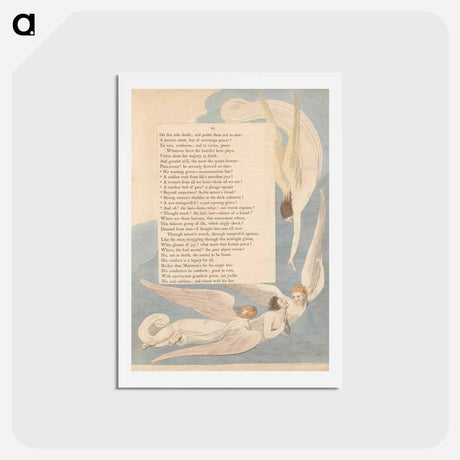 アートポストカード-One Radiant Mark; the Deathbed of the Just - ウィリアム ブレイク Postcard.