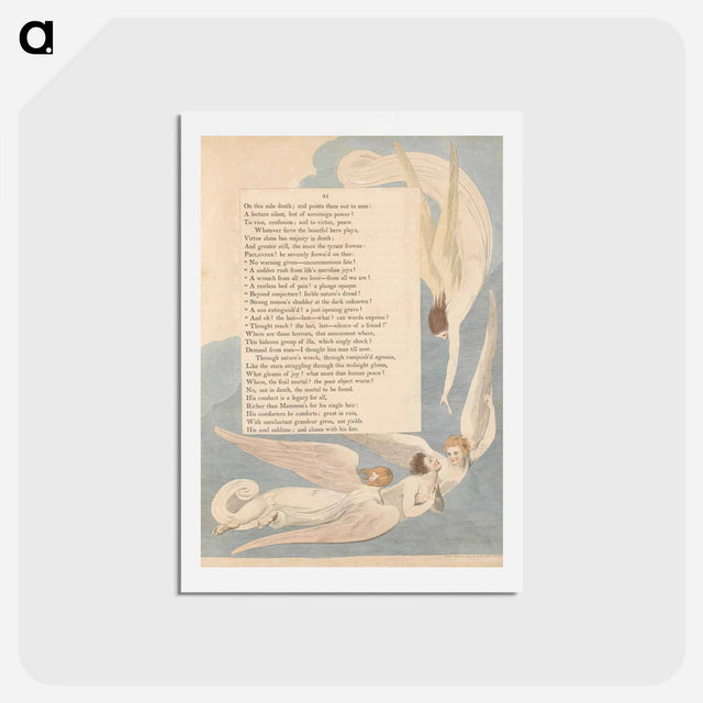 アートポストカード-One Radiant Mark; the Deathbed of the Just - ウィリアム ブレイク Postcard.