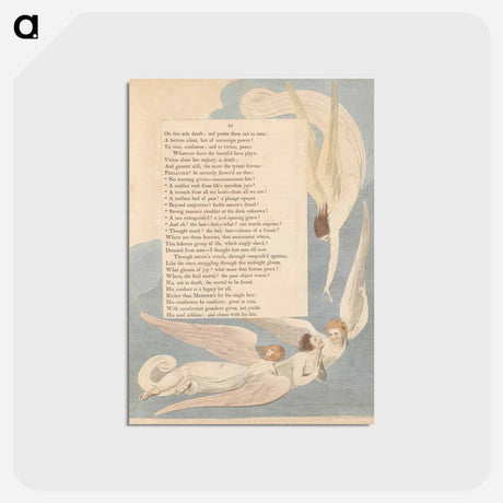 アートポストカード-One Radiant Mark; the Deathbed of the Just - ウィリアム ブレイク Postcard.