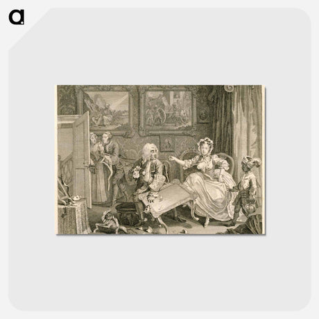 アートポストカード-A Harlot's Progress, plate 2 - ウィリアム ホガース Postcard.
