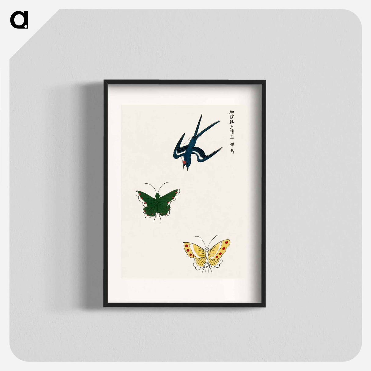 Swallow and Butterflies - Yao no Tsubaki Poster.