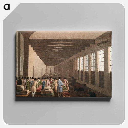 Illustration of the cloth hall from The Costume of Yorkshire - 19世紀のヨークシャー Canvas.