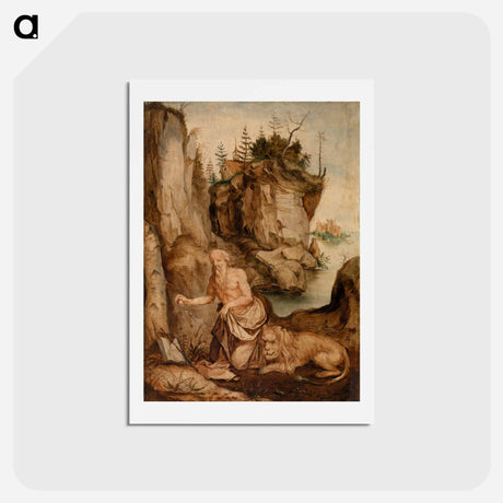 アートポストカード-Saint Jerome and the Lion - アルブレヒト デューラー Postcard.