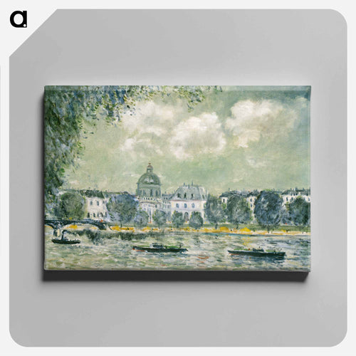Landscape along the Seine with the Institut de France and the Pont des Arts - アルフレッド シスレー Canvas.