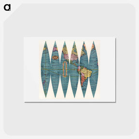 アートポストカード-New twelve inch terrestrial globe - アンティーク地図 Postcard.