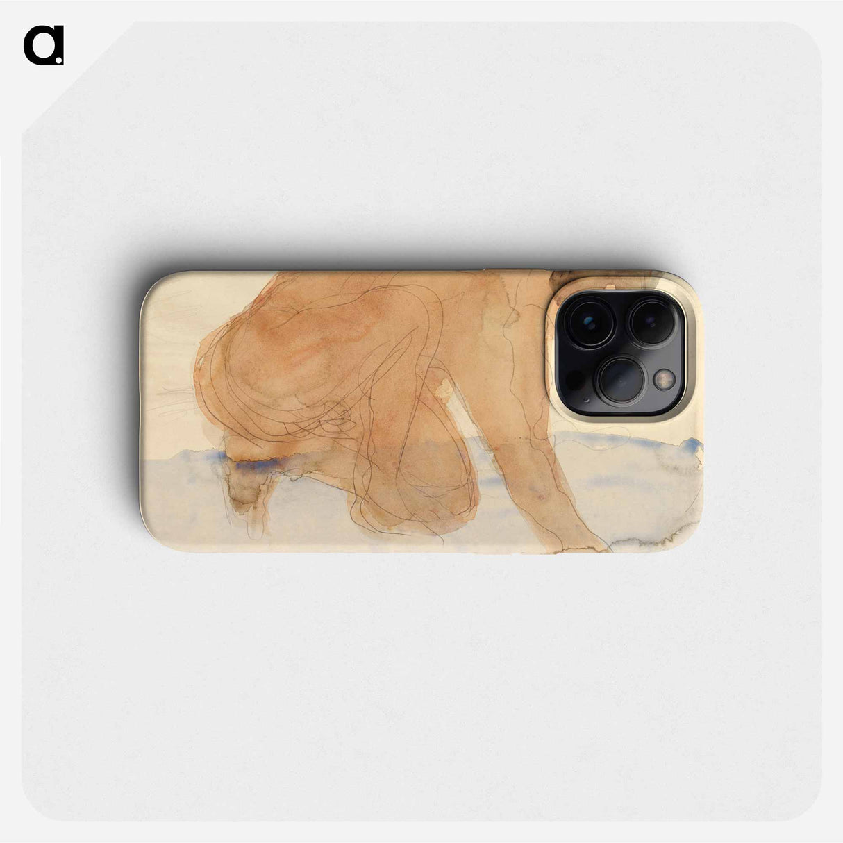 Naked woman on her knees, vintage nude illustration - オーギュスト ロダン Phone Case.