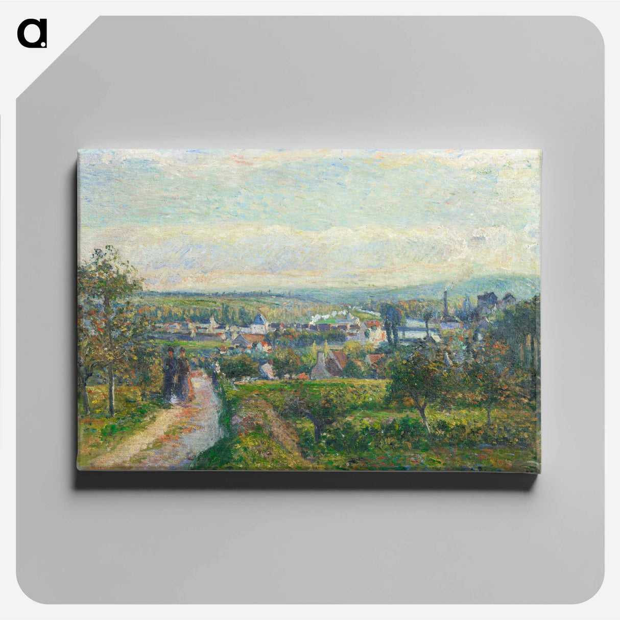 View of Saint-Ouen-l'Aumône - Camille Pissarro Canvas.