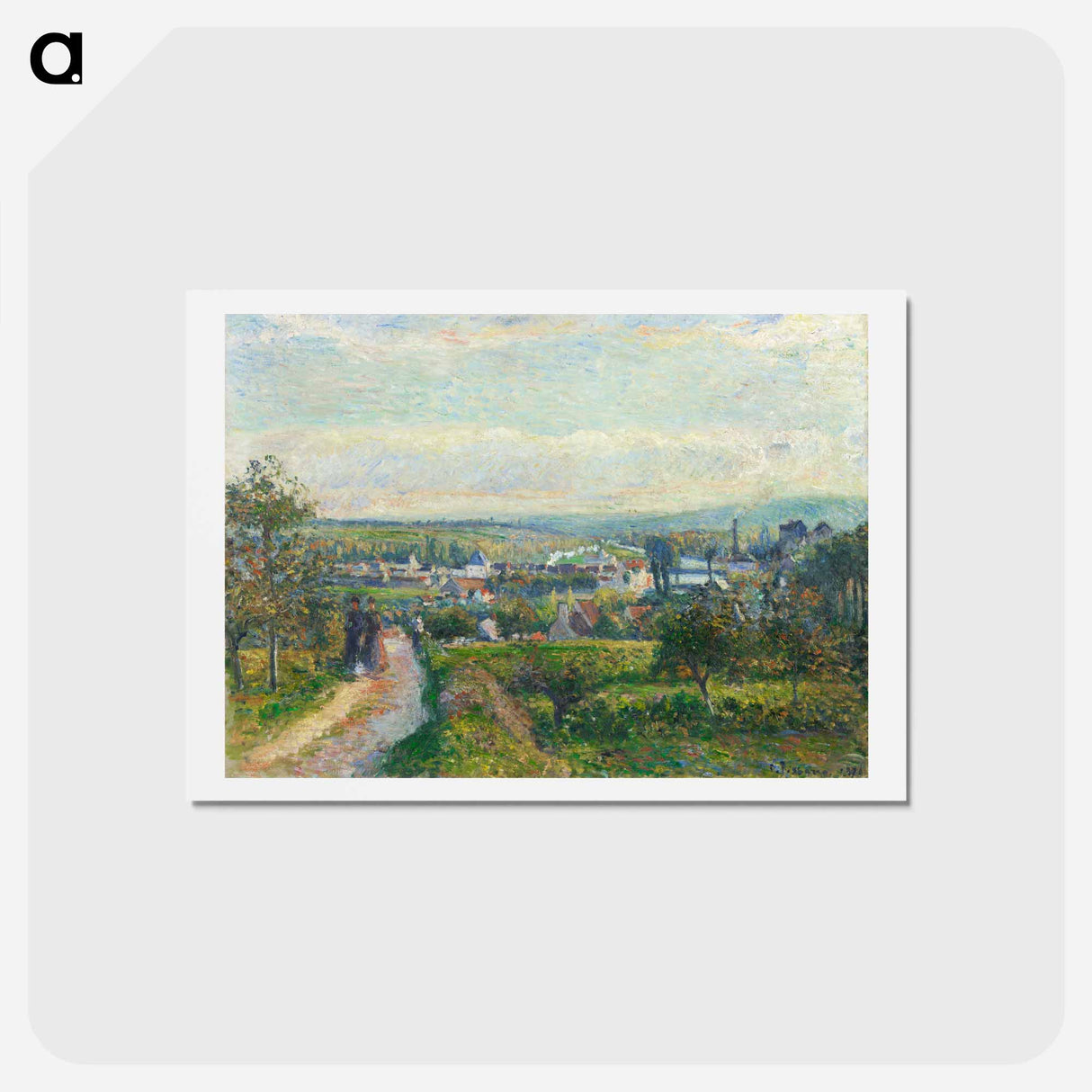 アートポストカード-View of Saint-Ouen-l’Aumône - カミーユ ピサロ Postcard.