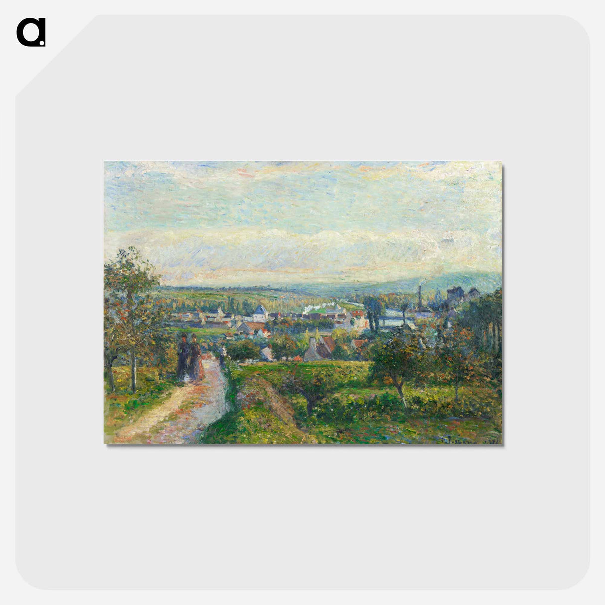 アートポストカード-View of Saint-Ouen-l’Aumône - カミーユ ピサロ Postcard.
