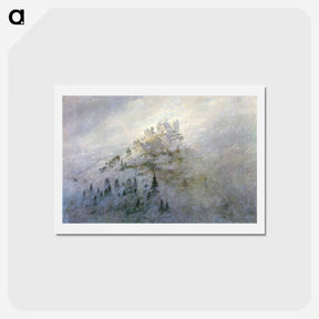 アートポストカード-Morning mist in the mountains - カスパー ダーヴィト フリードリヒ Postcard.