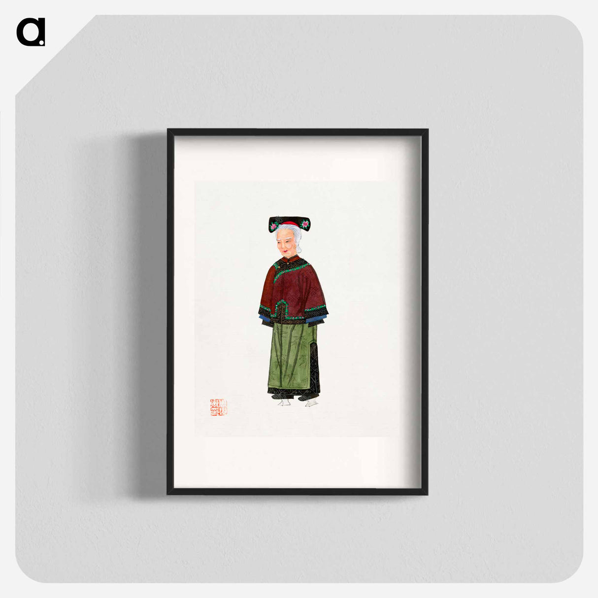 アートポスター-Old Lady in Light Green Embroidered Silk Costume
 - 中国の衣装 Poster.