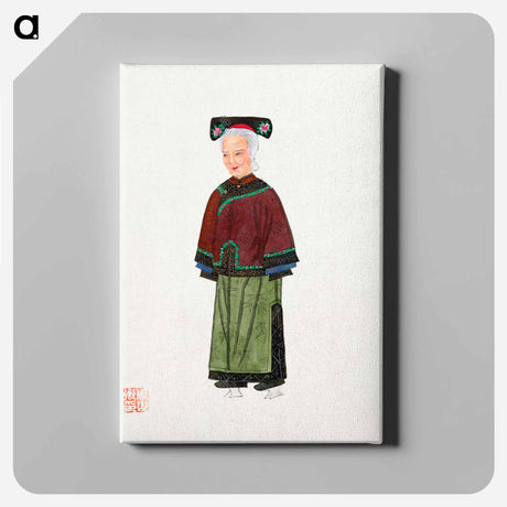 アートパネル-Old Lady in Light Green Embroidered Silk Costume
 - 中国の衣装 Canvas.