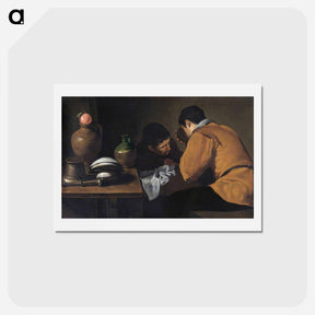 アートポストカード-Two Young Men Eating At A Humble Table - ディエゴ ベラスケス Postcard.
