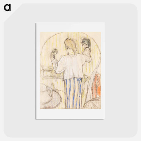 アートポストカード-In Front of the Mirror - エドゥアール ヴュイヤール Postcard.