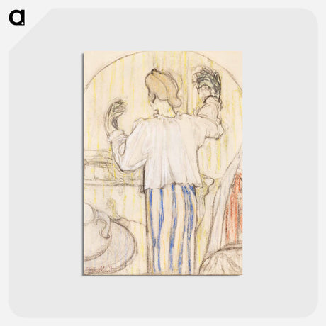 アートポストカード-In Front of the Mirror - エドゥアール ヴュイヤール Postcard.
