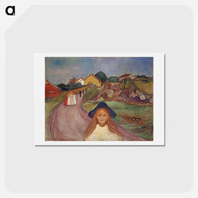 アートポストカード-Road in Aasgaardstrand - エドヴァルド ムンク Postcard.