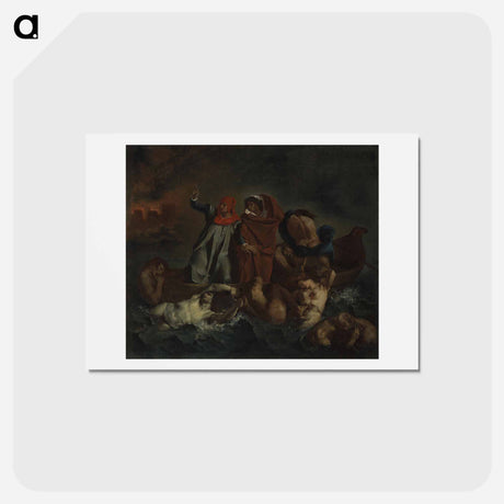 アートポストカード-ブラウン - ウジェーヌ ドラクロワ Postcard.