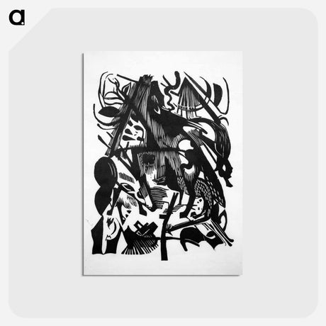 アートポストカード-Birth of the wolves - フランツ マルク Postcard.