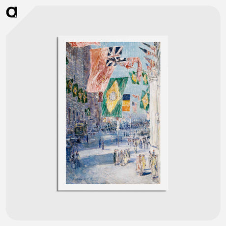 アートポストカード-Avenue of the Allies: Brazil, Belgium - フレデリック チャイルド ハッサム Postcard.