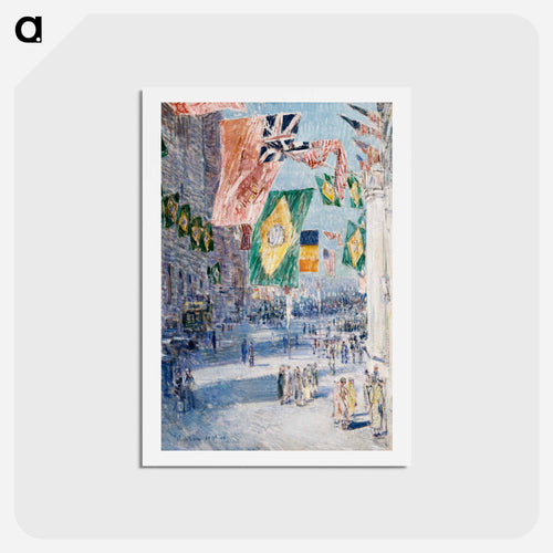 Avenue of the Allies: Brazil, Belgium - フレデリック チャイルド ハッサム Postcard.