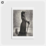 アートポストカード-Woman Strolling - ジョルジュ スーラ Postcard.