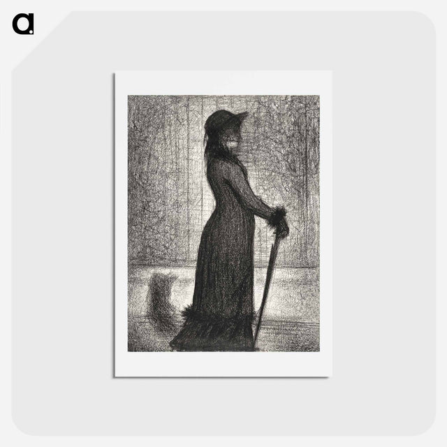 アートポストカード-Woman Strolling - ジョルジュ スーラ Postcard.