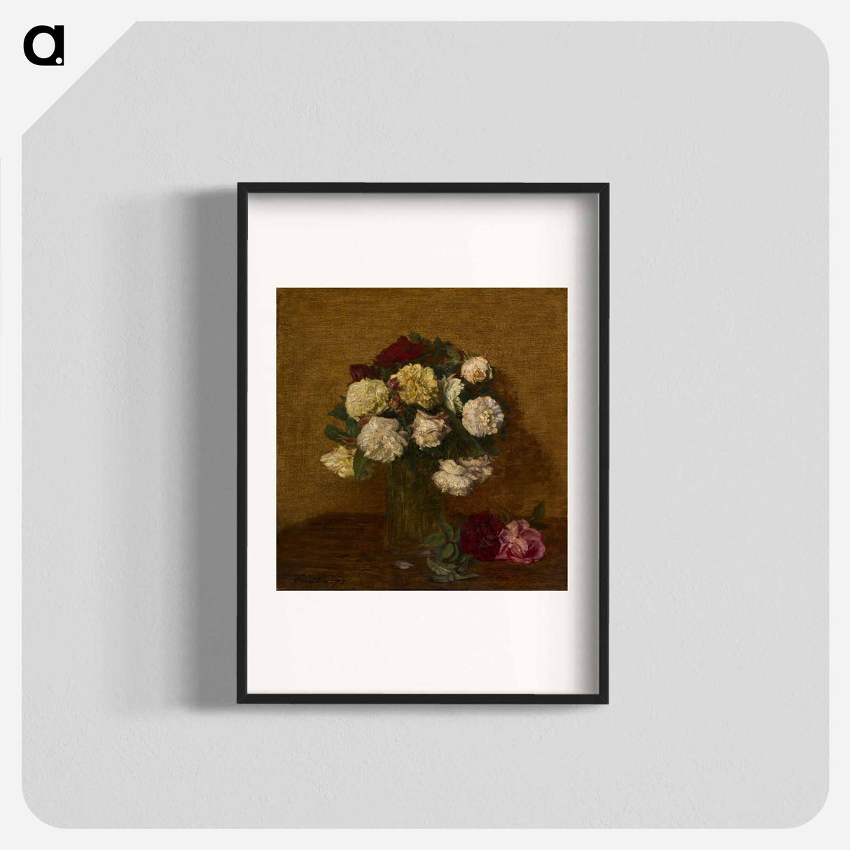 Roses in a Vase - アンリ ファンタン ラトゥール Poster.