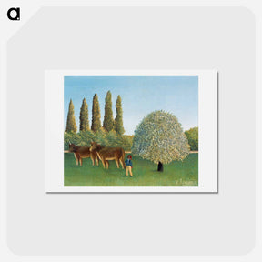 アートポストカード-Meadowland (The Pasture) - アンリ ルソー Postcard.