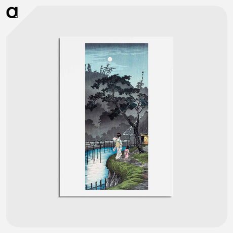 アートポストカード-Moon at Sekiguchi - 高橋 宏明 Postcard.