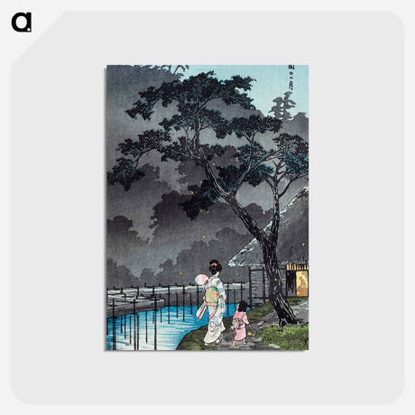 アートポストカード-Moon at Sekiguchi - 高橋 宏明 Postcard.