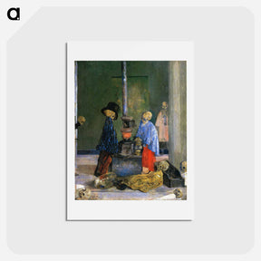 アートポストカード-Skeletons Trying to Warm Themselves - ジェームズ アンソール Postcard.