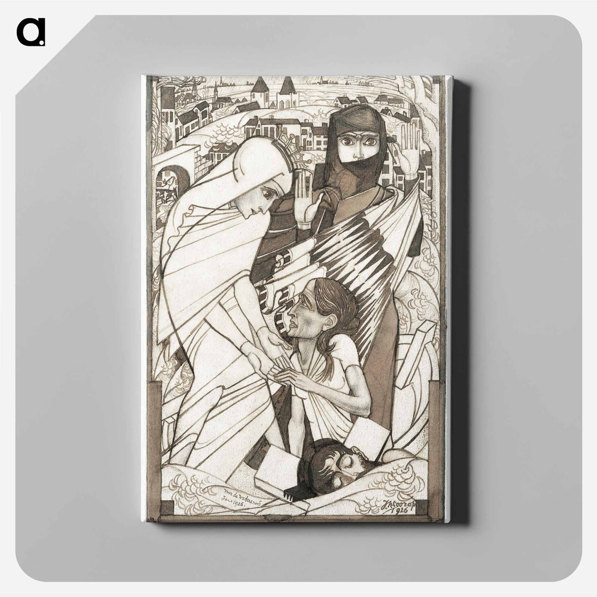 The relief work during the flood of 1926 by Jan Toorop. - Jan Toorop Canvas.