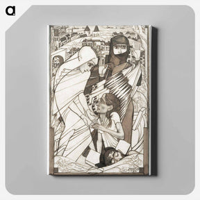 アートパネル-The relief work during the flood of 1926 by Jan Toorop. - ヤン・トゥーロップ Canvas.