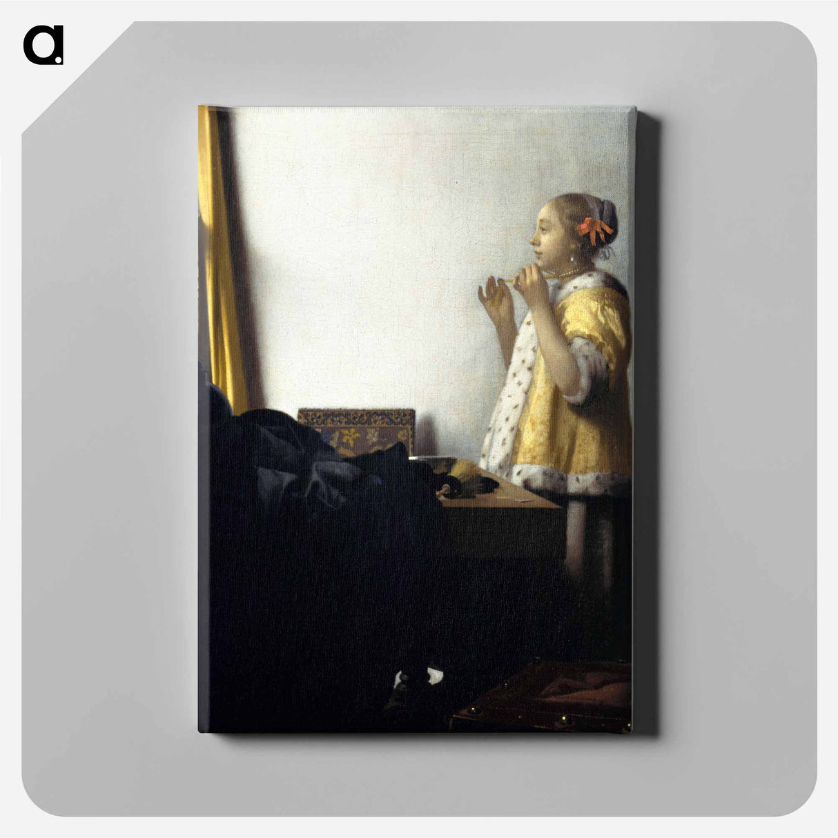 Young Woman with a Pearl Necklace - Johannes Vermeer Canvas.