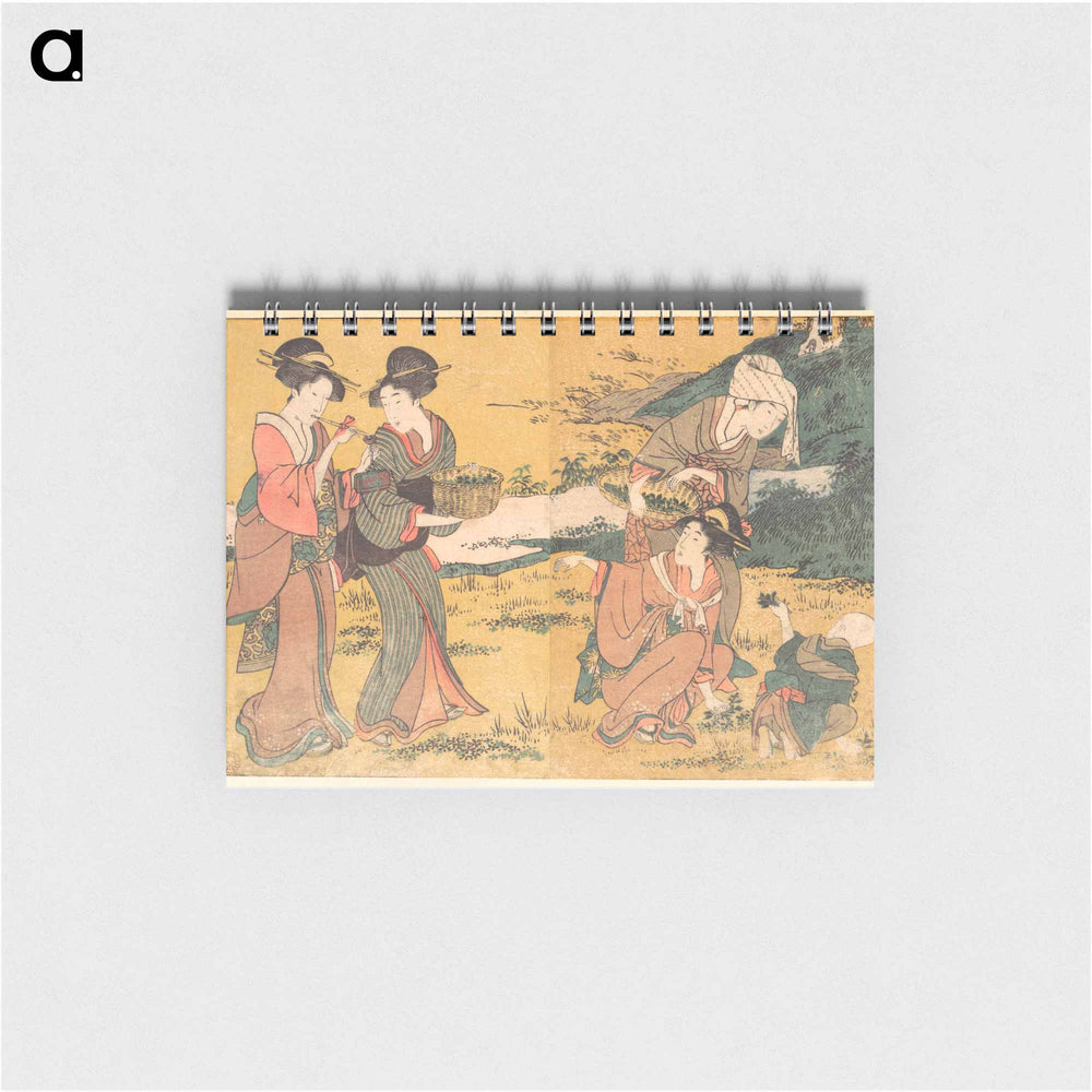 Girls Picking Green Leaves - 喜多川 歌麿 Memo.