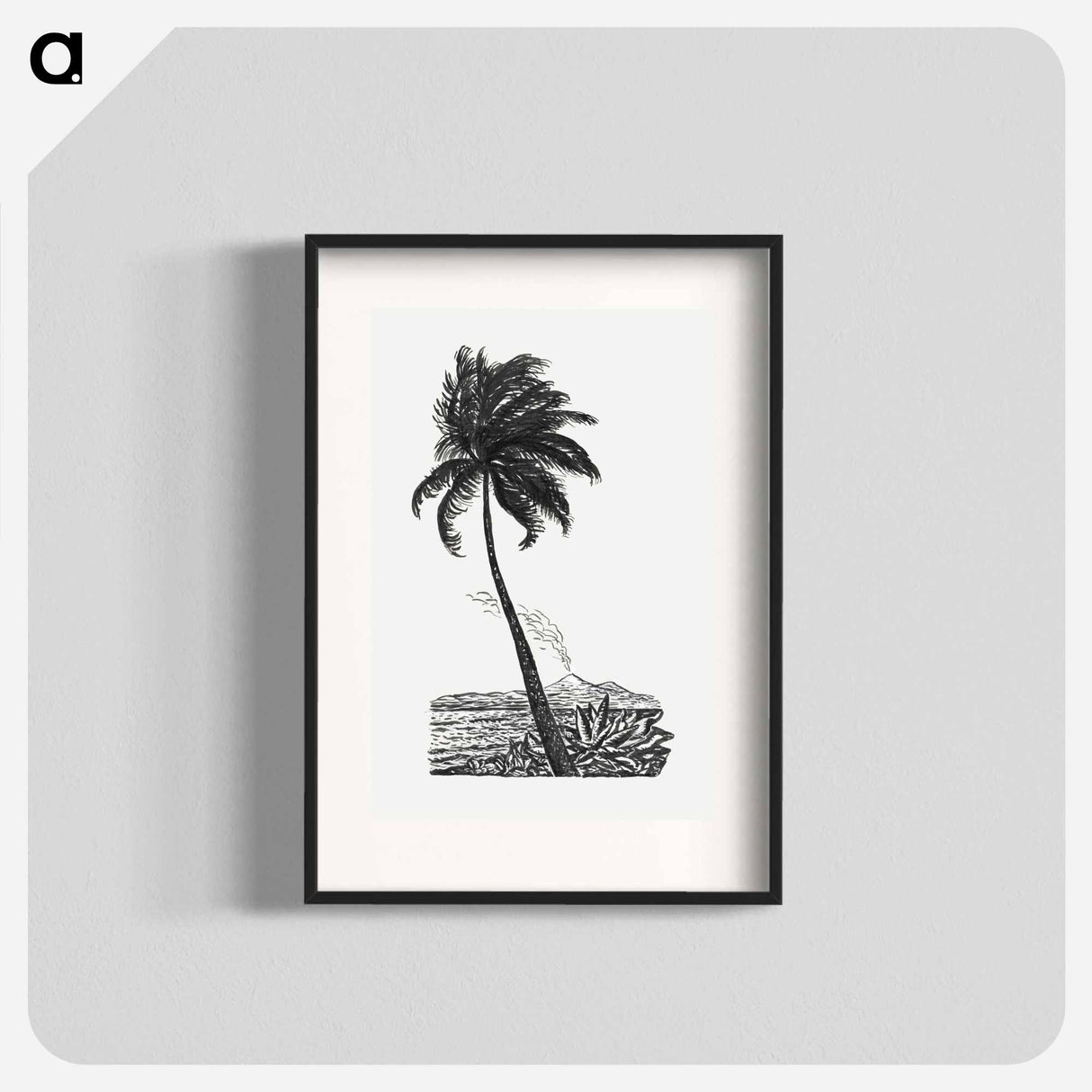 Palm tree with an island - レオ ヘステル Poster.