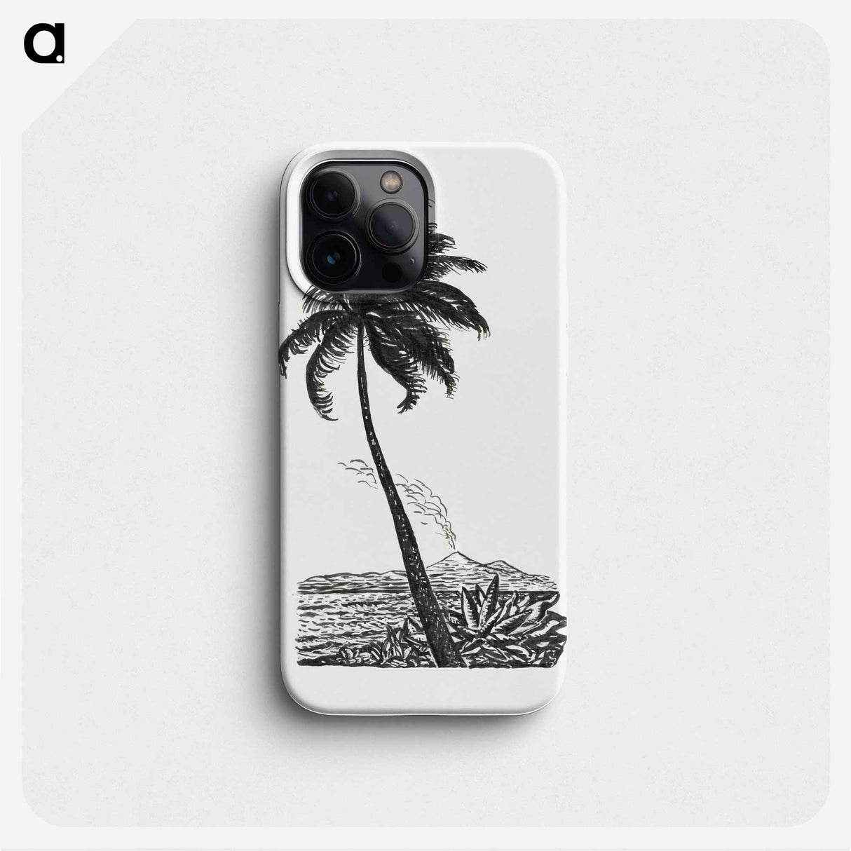 Palm tree with an island - Leo Gerstel Phone Case.