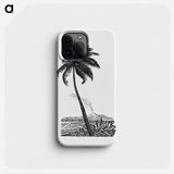 Palm tree with an island - レオ ゲステル Phone Case.