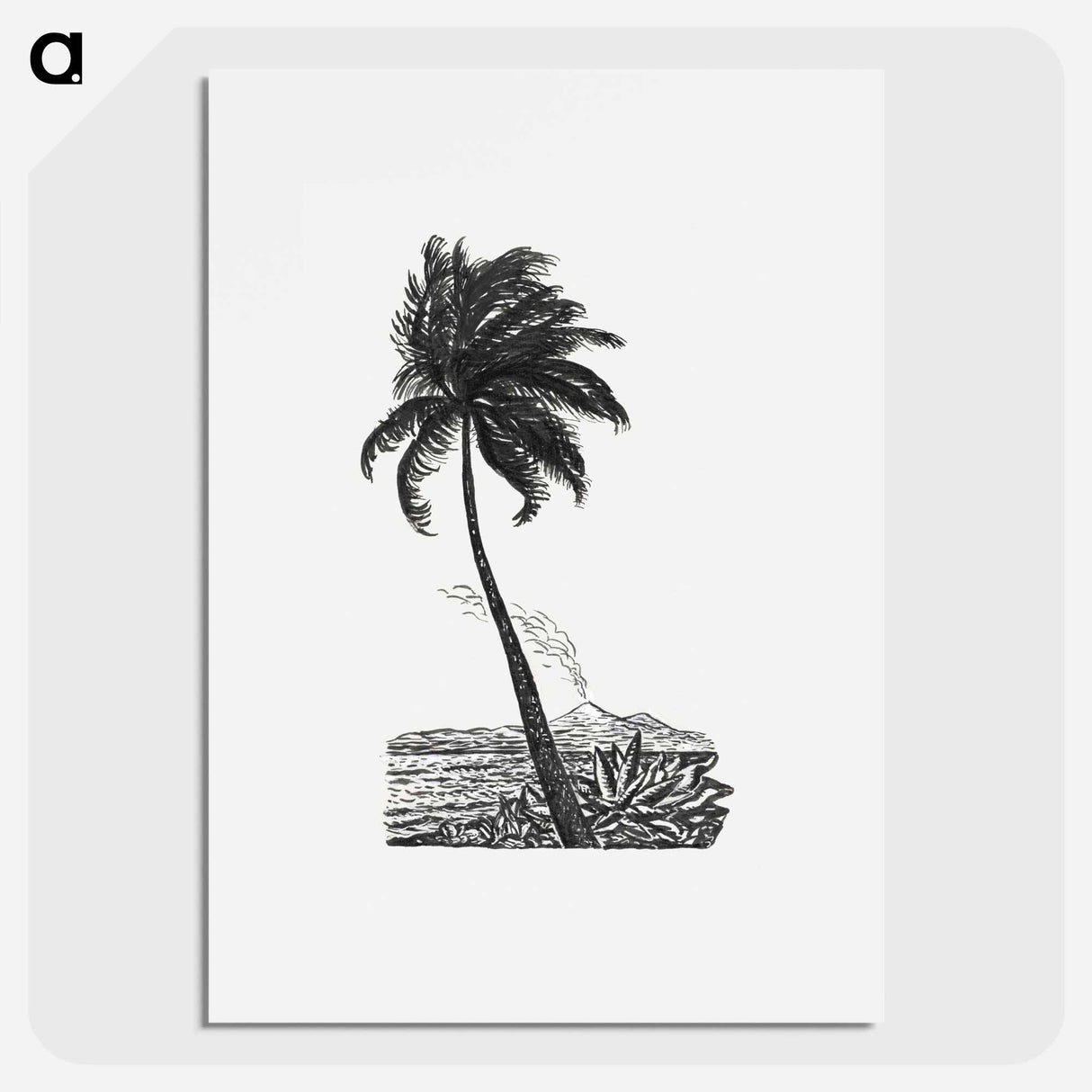 Palm tree with an island - レオ ヘステル Poster.