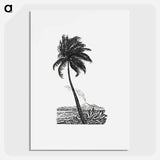 Palm tree with an island - Leo Gerstel Poster.