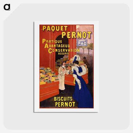アートポストカード-Paquet Pernot: Biscuits Pernot - レオネット カピエッロ Postcard.