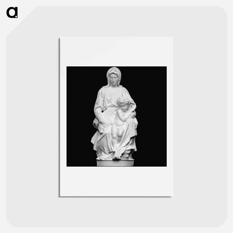 アートポストカード-Madonna of Bruges - ミケランジェロ ブオナローティ Postcard.