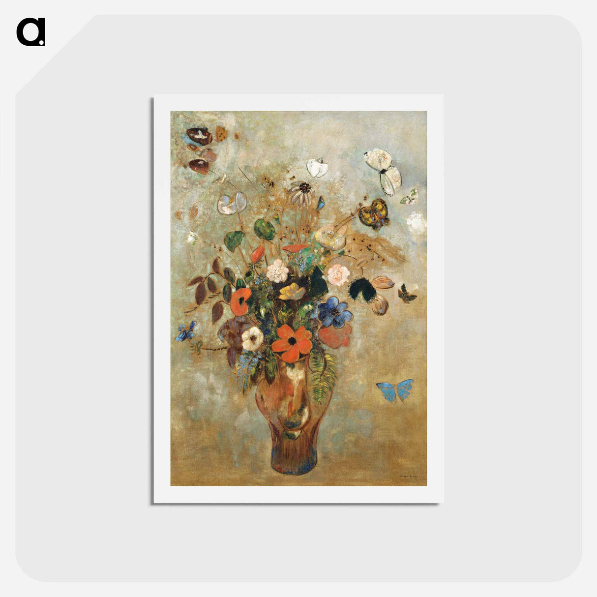 アートポストカード-Still Life with Flowers - オディロン ルドン Postcard.