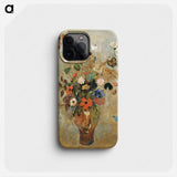 Still Life with Flowers - Odilon Redon Phone Case.