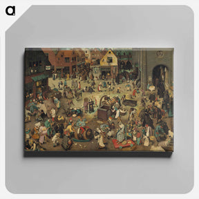 アートパネル-The Fight between Carnival and Lent - ピーター ブリューゲル Canvas.