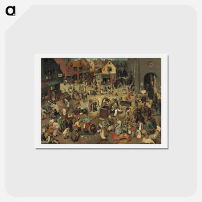 アートポストカード-The Fight between Carnival and Lent - ピーター ブリューゲル Postcard.